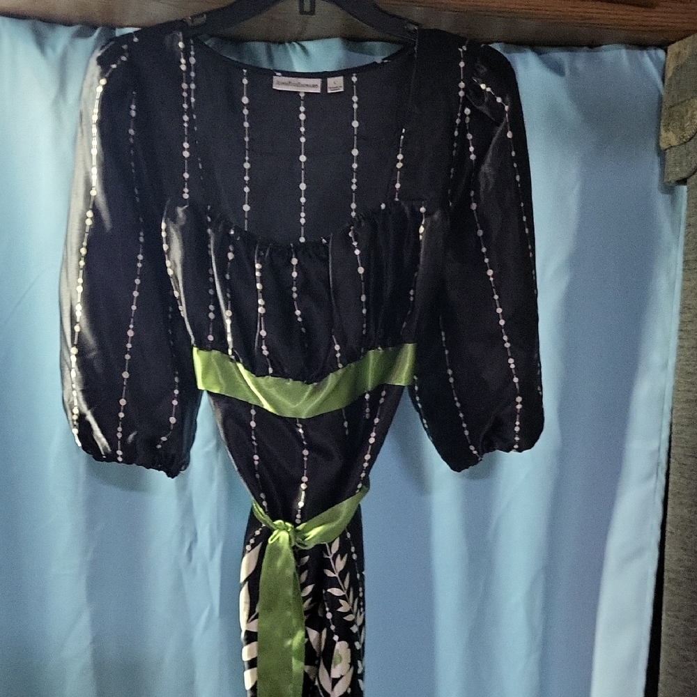 JohnPaulRichard Black and Green Blouse